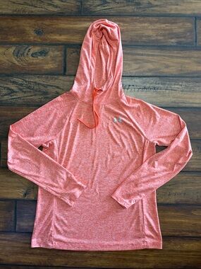 Under Armour Women's Heather Coral Lightweight Hooded Long Sleeve Top